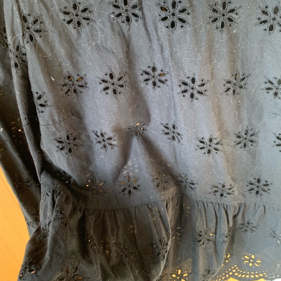 MADEWELL Eyelet Keyhole Peplum Top in Black - Picture 3 of 14